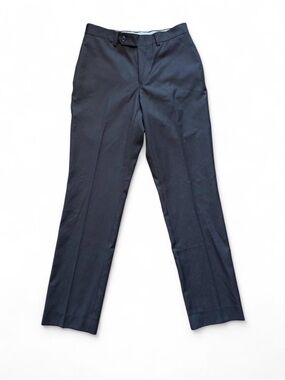 Tommy Hilfiger Men's 100% Worsted Wool Pinstripe Trousers in Black